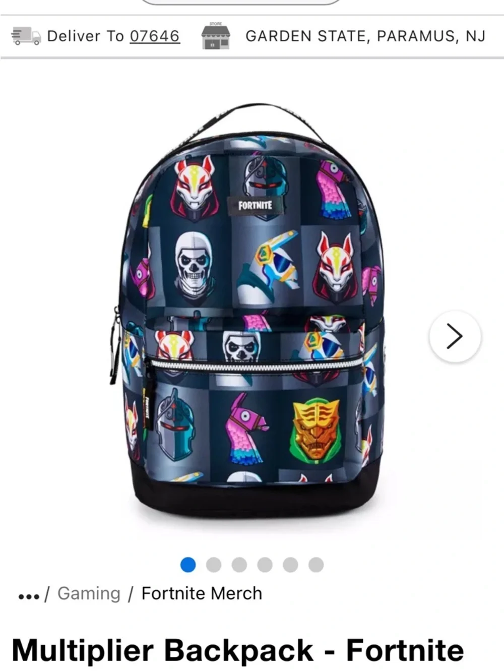 Fortnite Multiplier Backpack Gray Gamer School Backpack Book Bag Great Condition